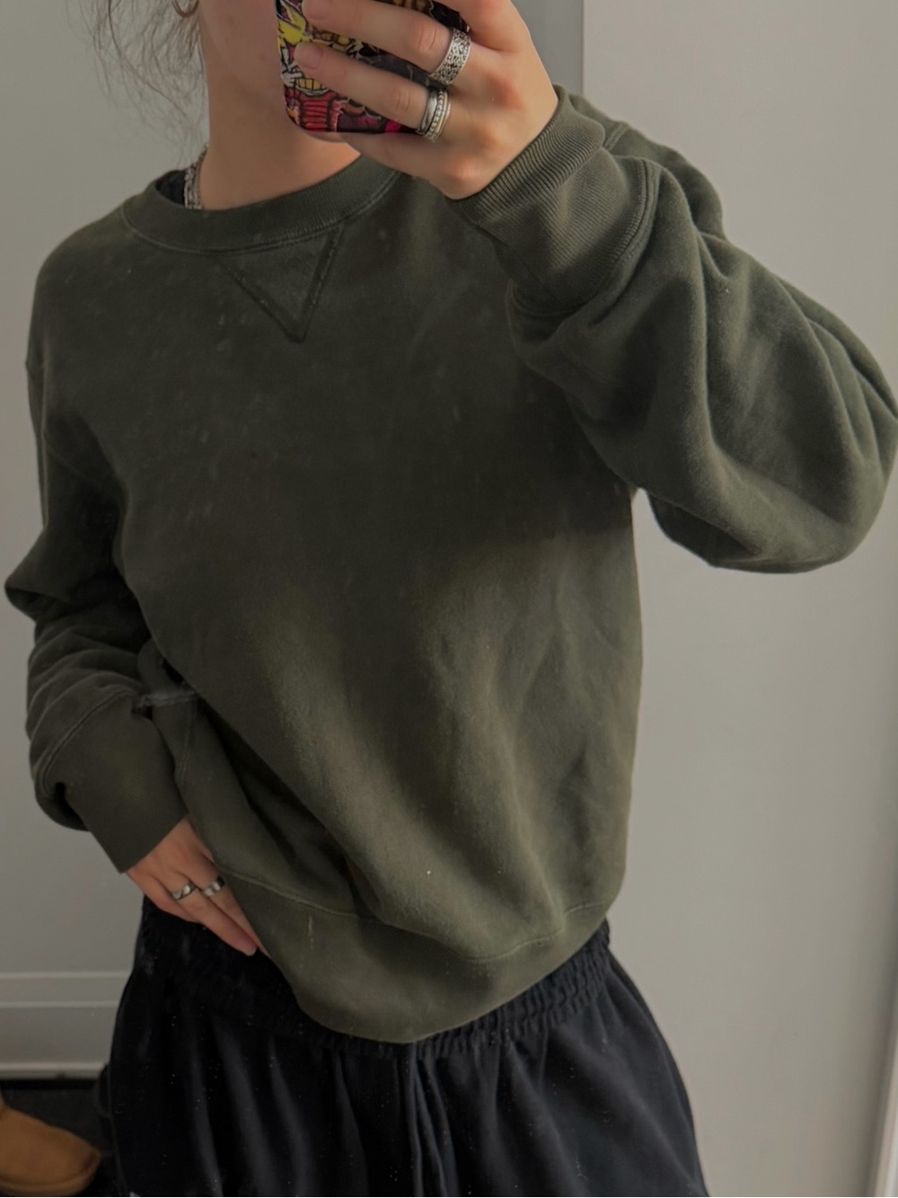 Uniqlo Olive Green Crewneck Sweatshirt